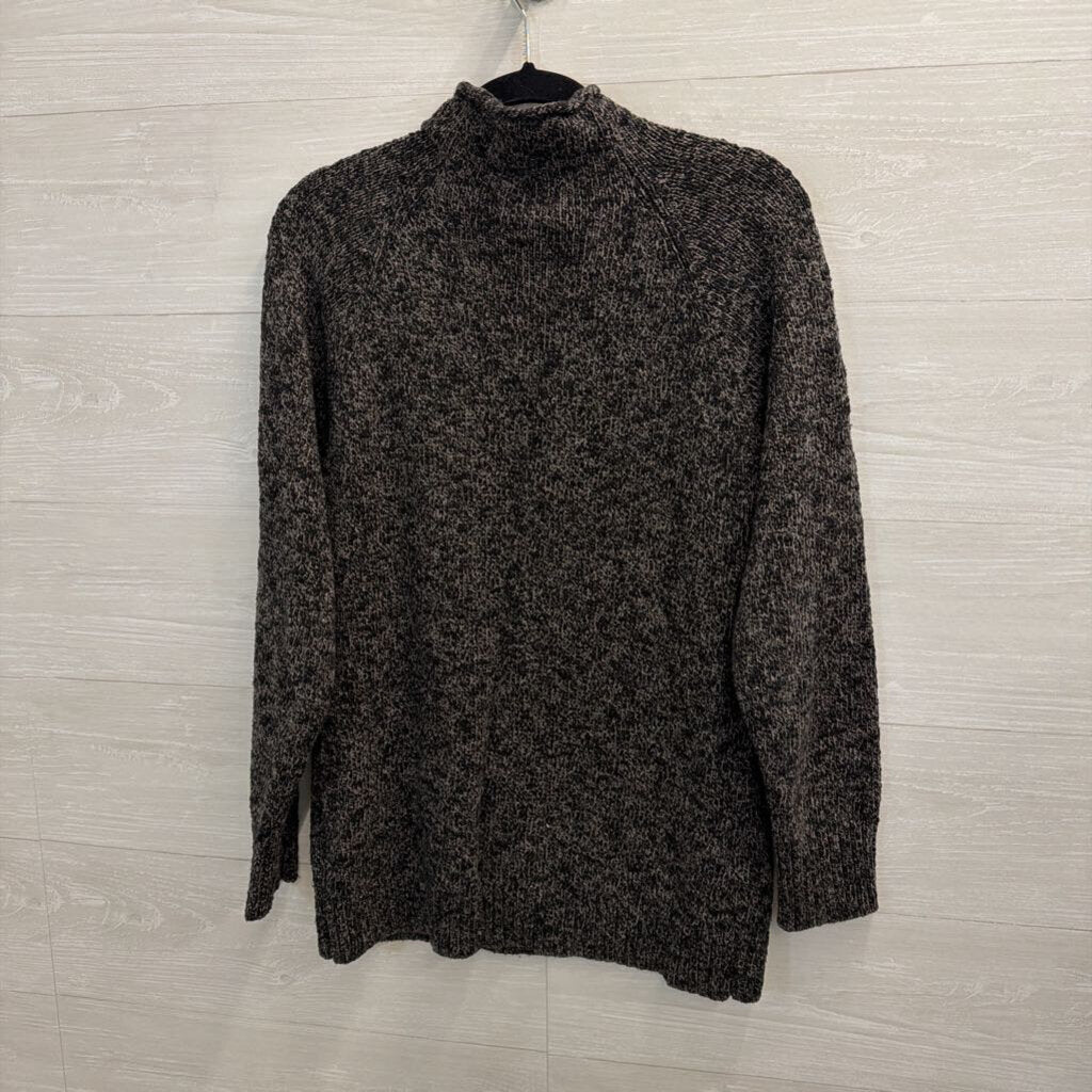 L.L. Bean Charcoal Marled Cowl-Neck Sweater Small Tall