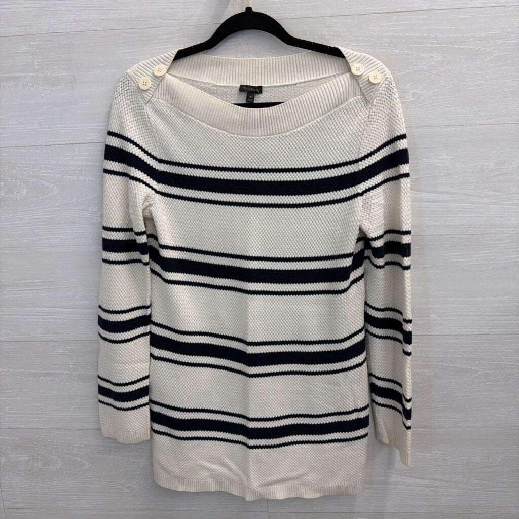 Black/White Striped Sweater Medium