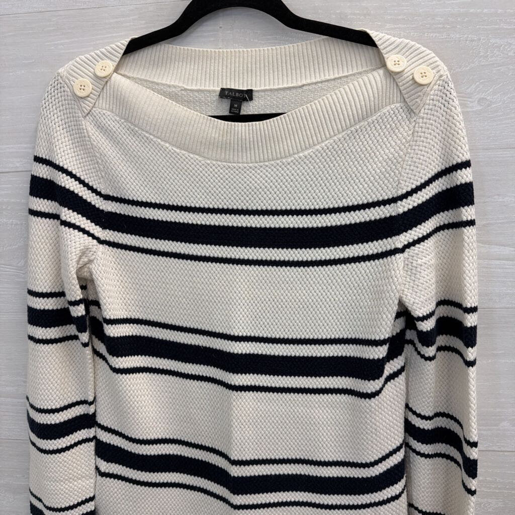 Black/White Striped Sweater Medium