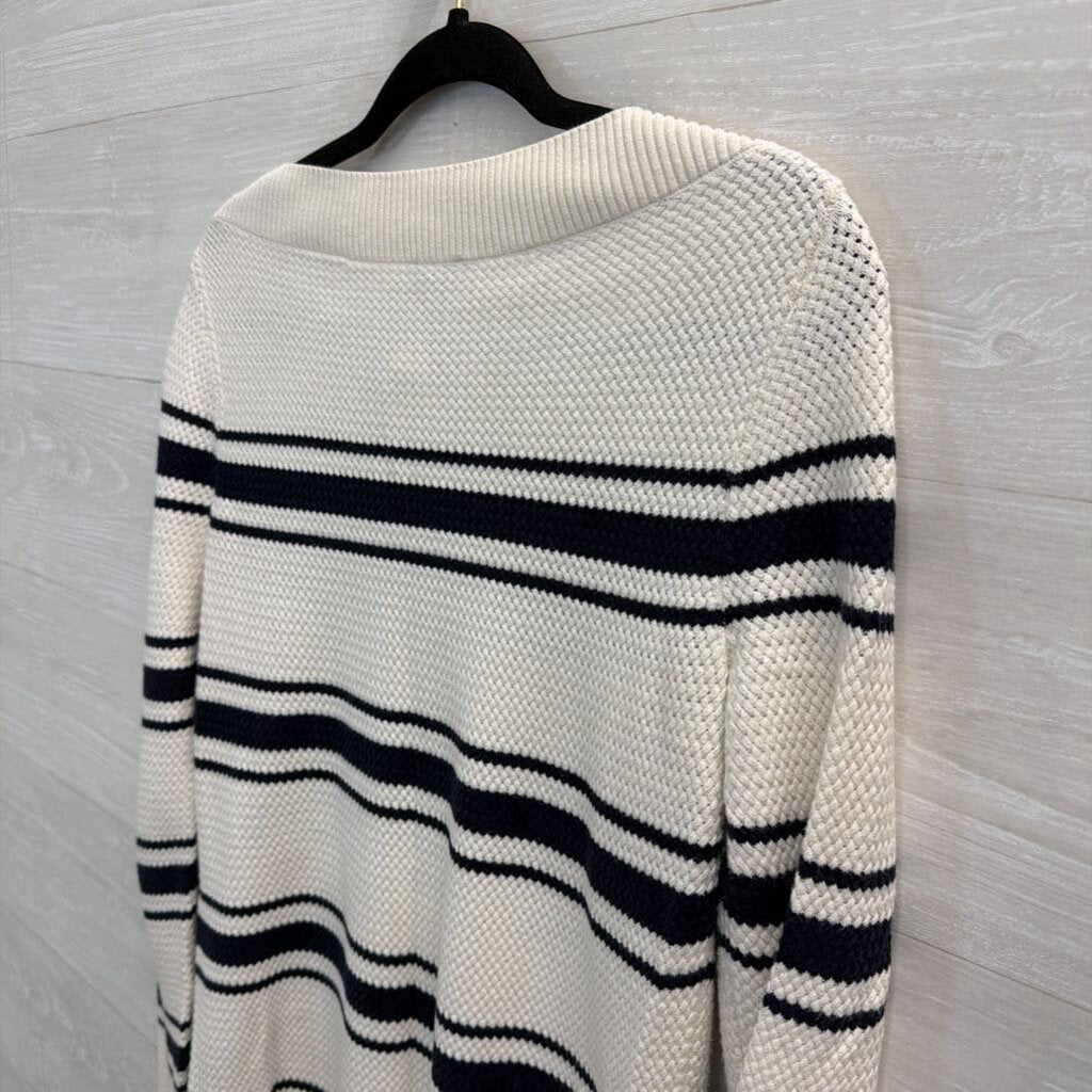 Black/White Striped Sweater Medium