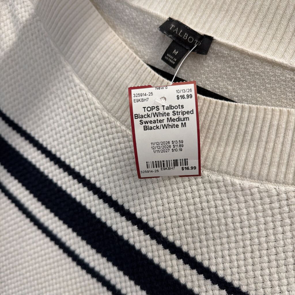 Black/White Striped Sweater Medium