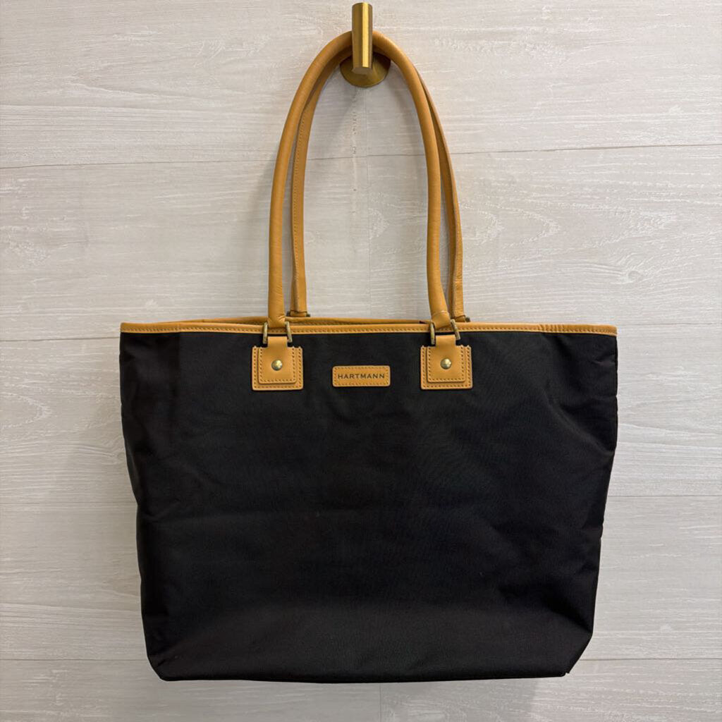 Hartmann Black Canvas Bag with Brown