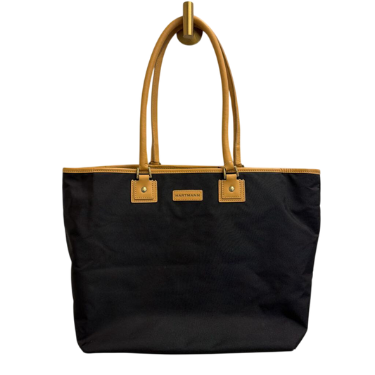 Hartmann Black Canvas Bag with Brown