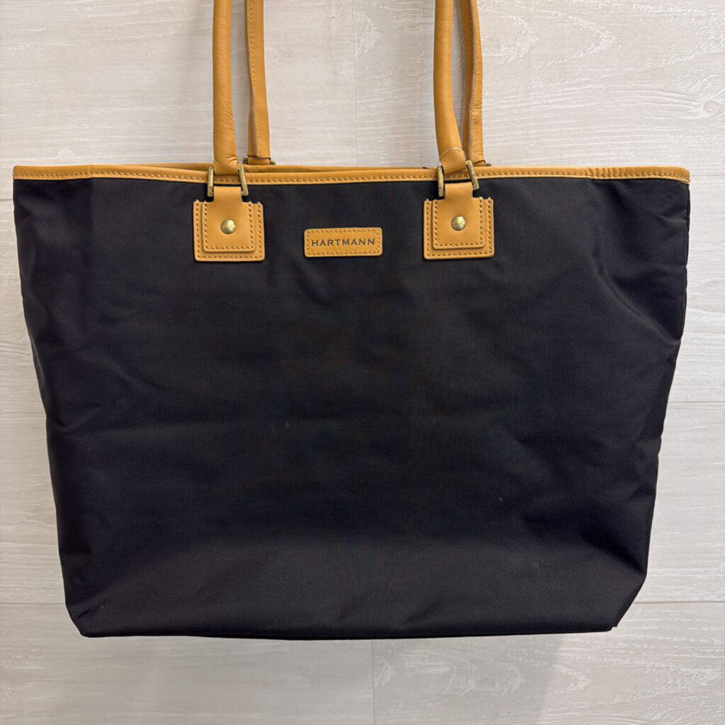 Hartmann Black Canvas Bag with Brown
