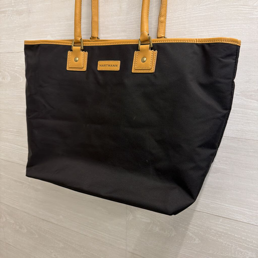 Hartmann Black Canvas Bag with Brown