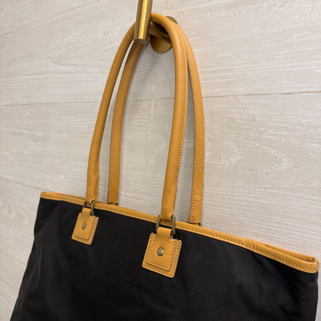 Hartmann Black Canvas Bag with Brown