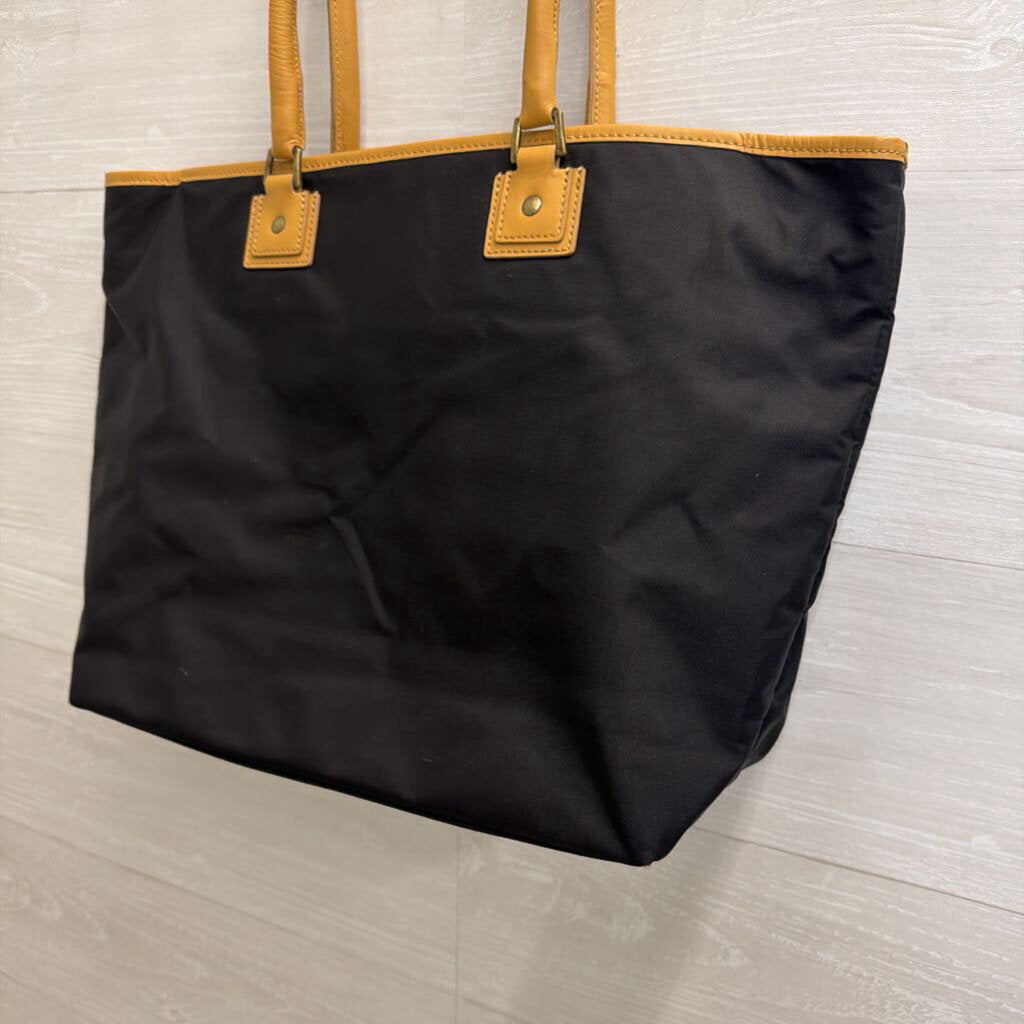 Hartmann Black Canvas Bag with Brown
