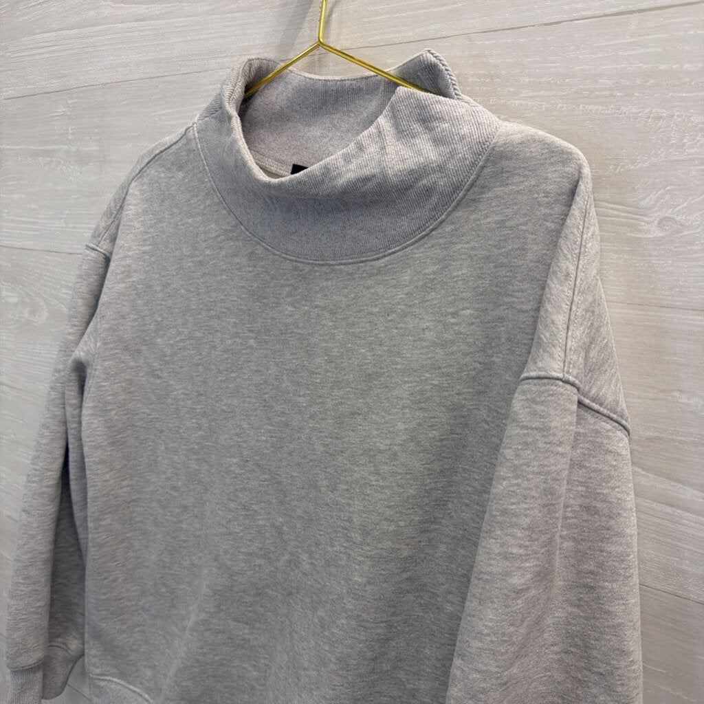 Grey Mock Neck Sweatshirt Medium