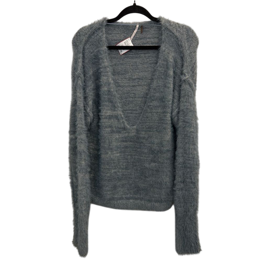 Free People Blue Fuzzy Sweater Medium