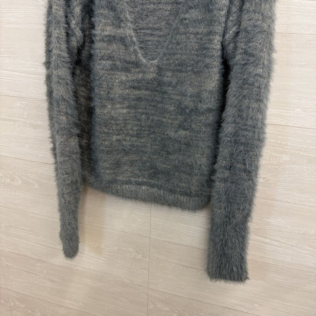 Free People Blue Fuzzy Sweater Medium