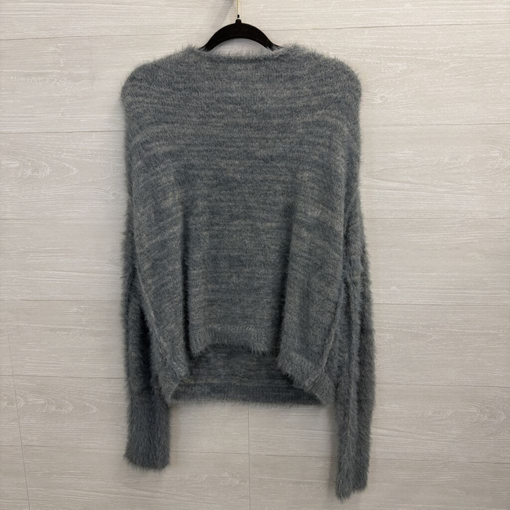 Free People Blue Fuzzy Sweater Medium