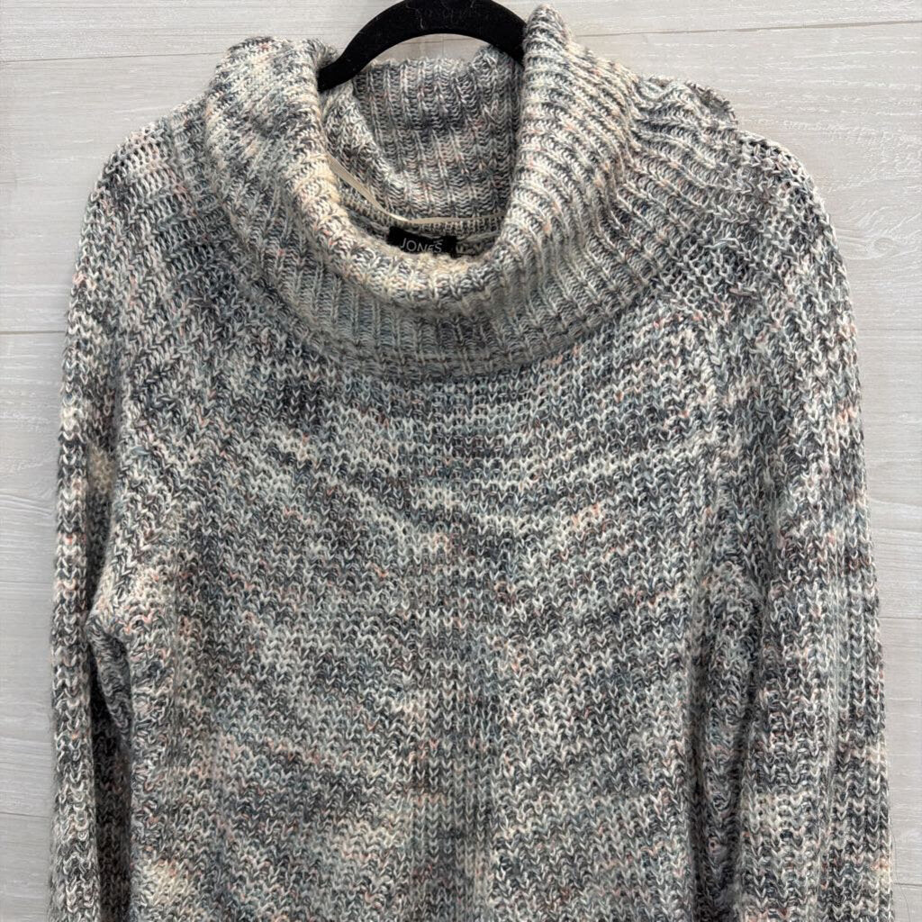 Blue/Grey Cowl Neck Sweater Large