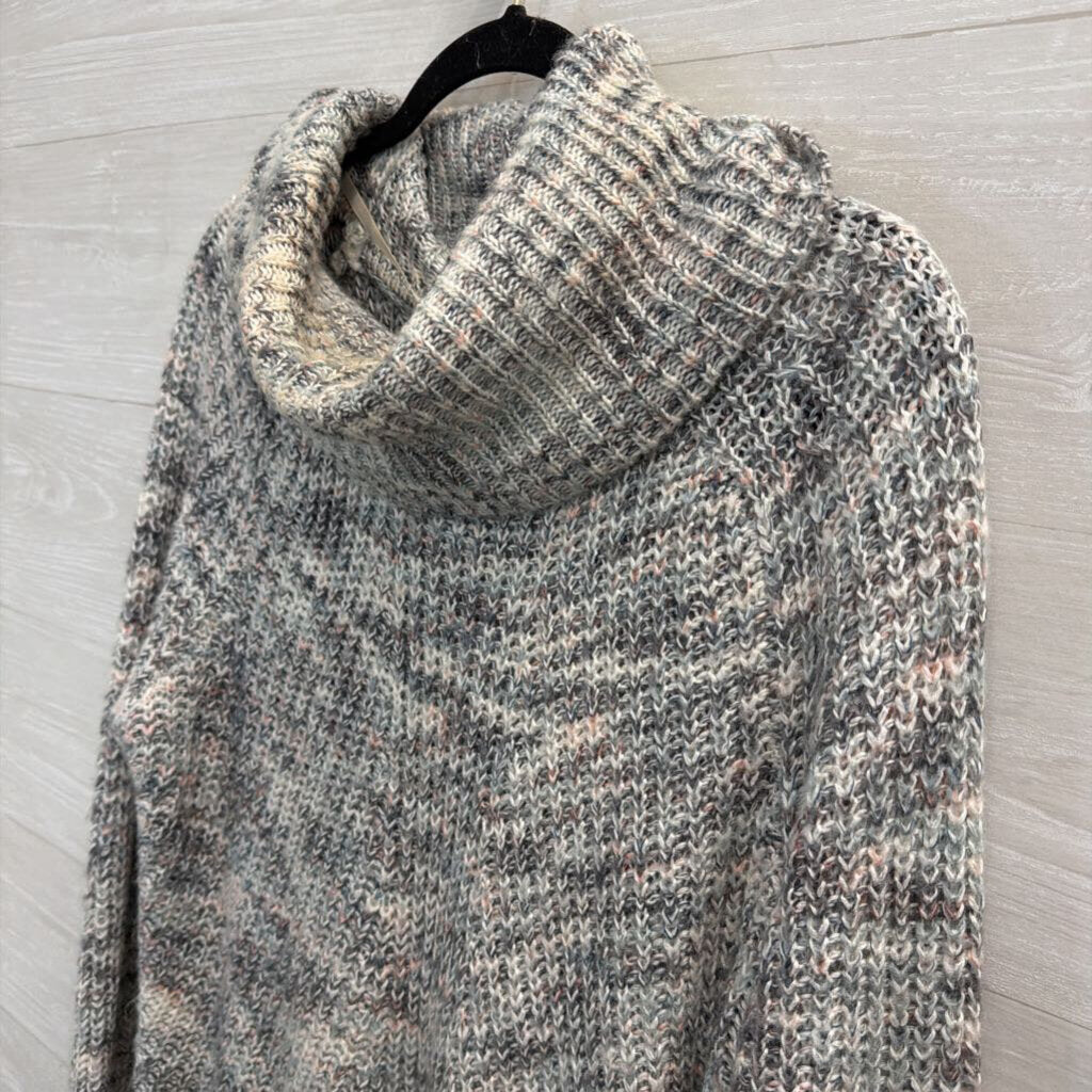 Blue/Grey Cowl Neck Sweater Large