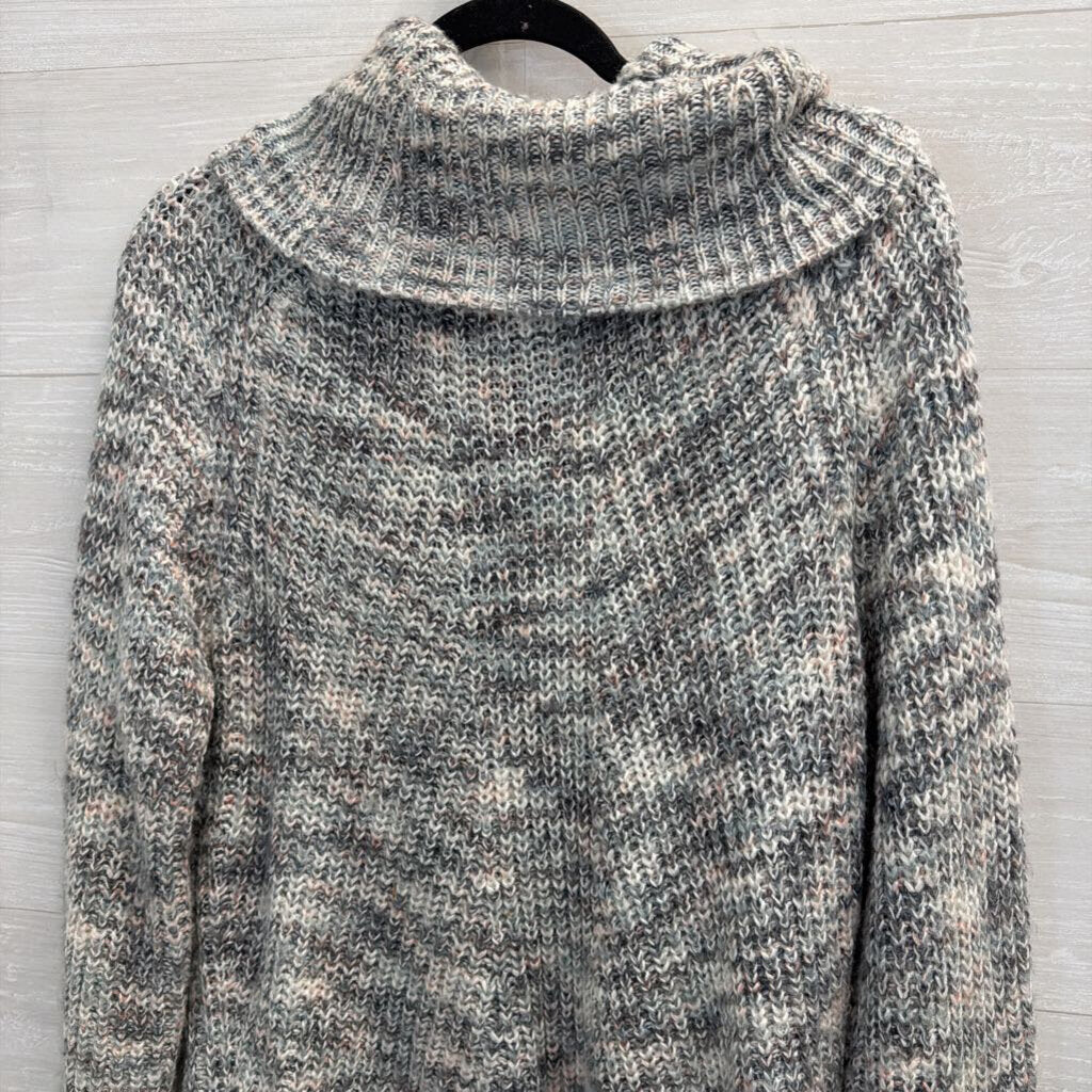 Blue/Grey Cowl Neck Sweater Large