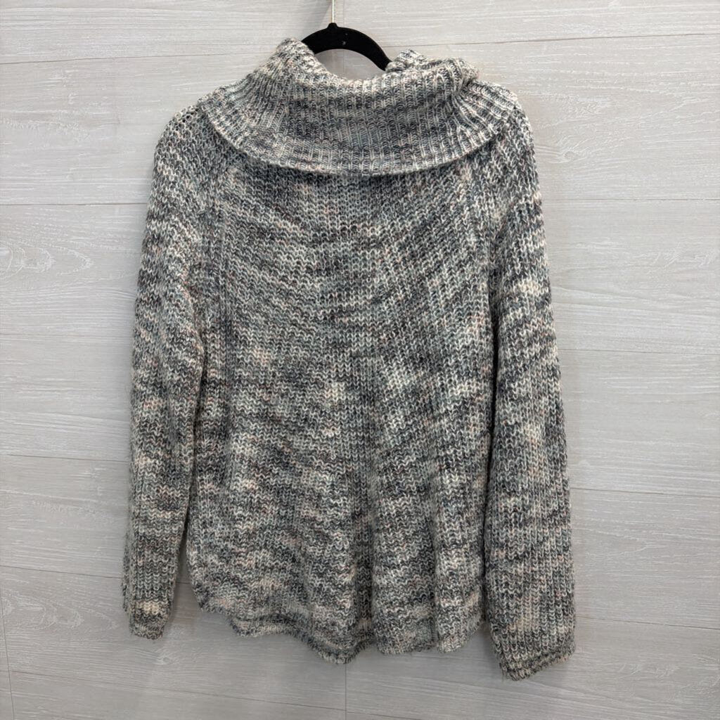 Blue/Grey Cowl Neck Sweater Large