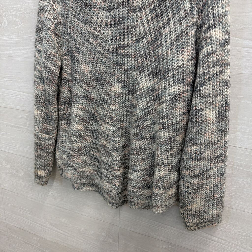 Blue/Grey Cowl Neck Sweater Large