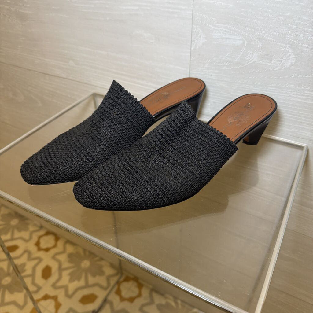 Vintage Black Woven Mules 7.5