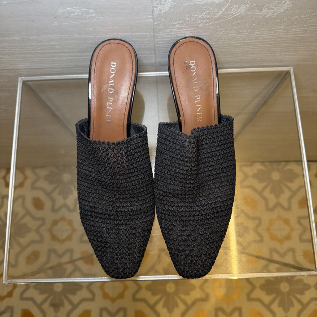 Vintage Black Woven Mules 7.5