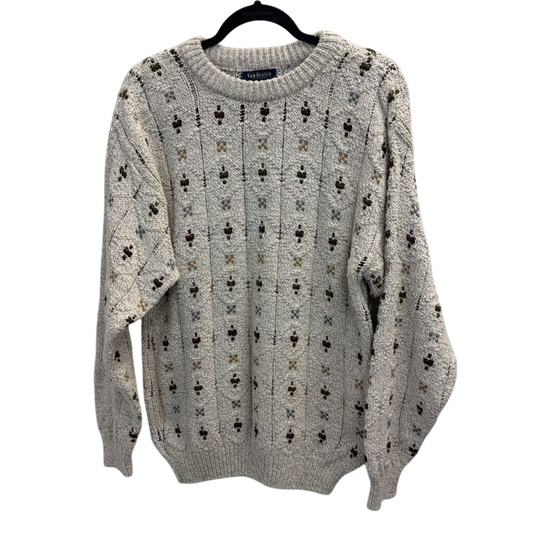 Vintage Beige Knit Dotted Sweater Medium