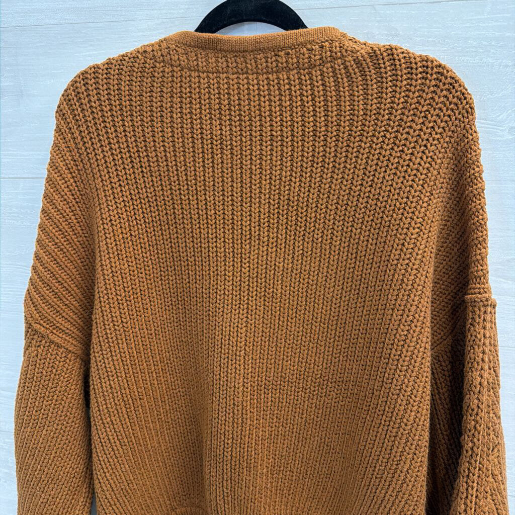 Free People Chunky V-Neck Sweater Small
