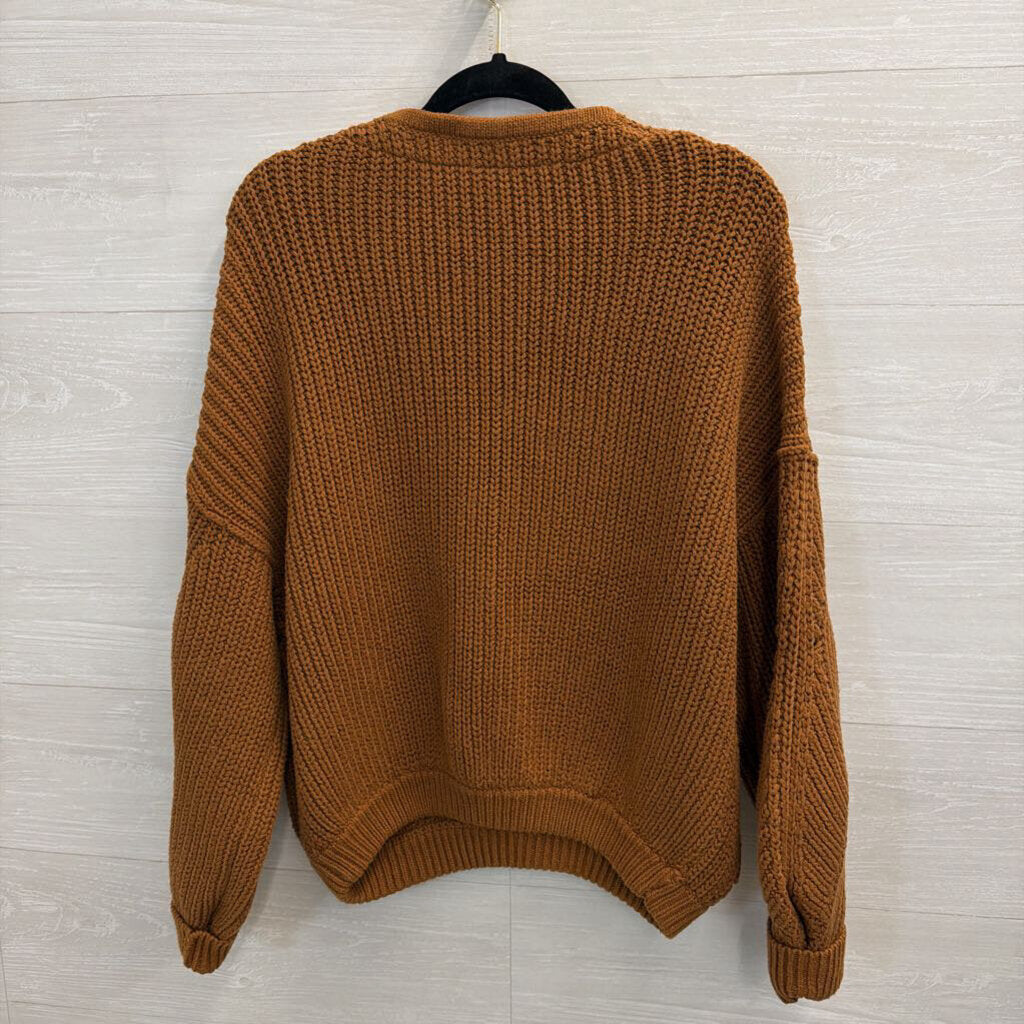 Free People Chunky V-Neck Sweater Small