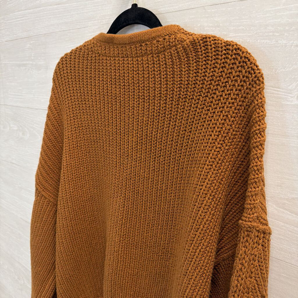 Free People Chunky V-Neck Sweater Small
