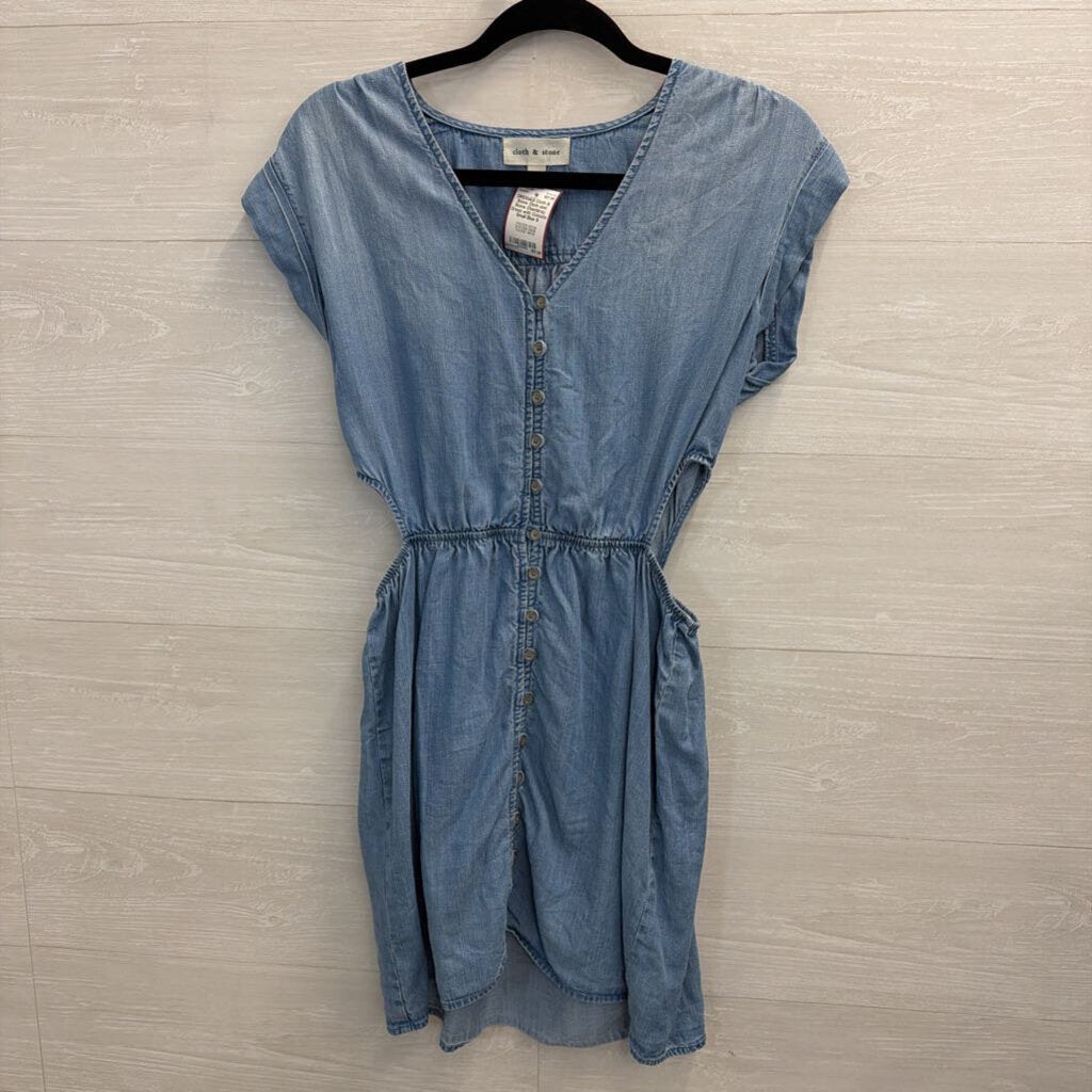 Cloth and Stone Chambray Dress with Cutouts Small