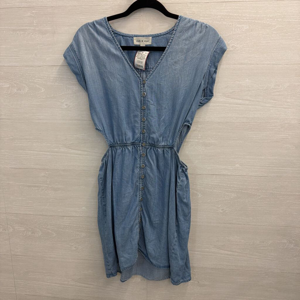 Cloth and Stone Chambray Dress with Cutouts Small