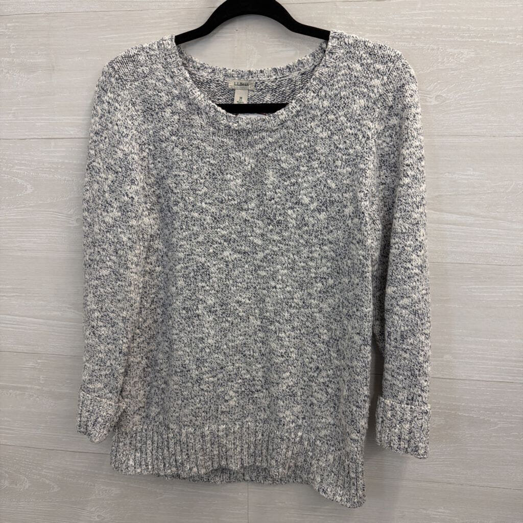 L.L. Bean Grey Knit Marled Sweater Medium Petite