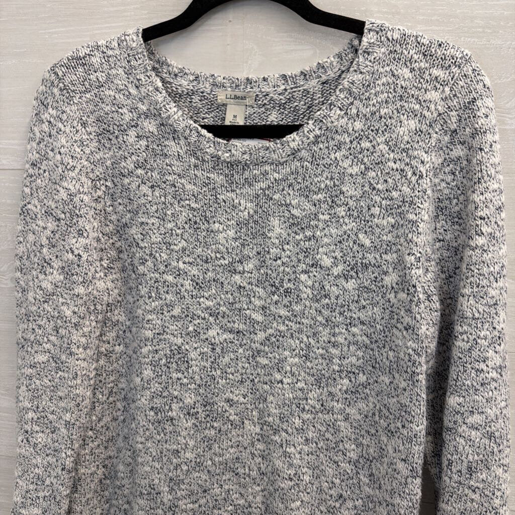 L.L. Bean Grey Knit Marled Sweater Medium Petite