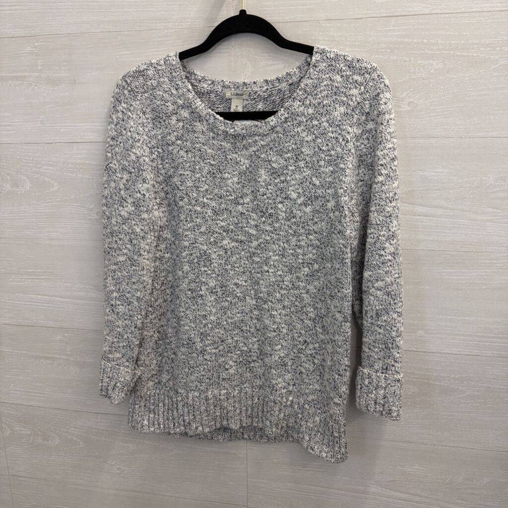 L.L. Bean Grey Knit Marled Sweater Medium Petite