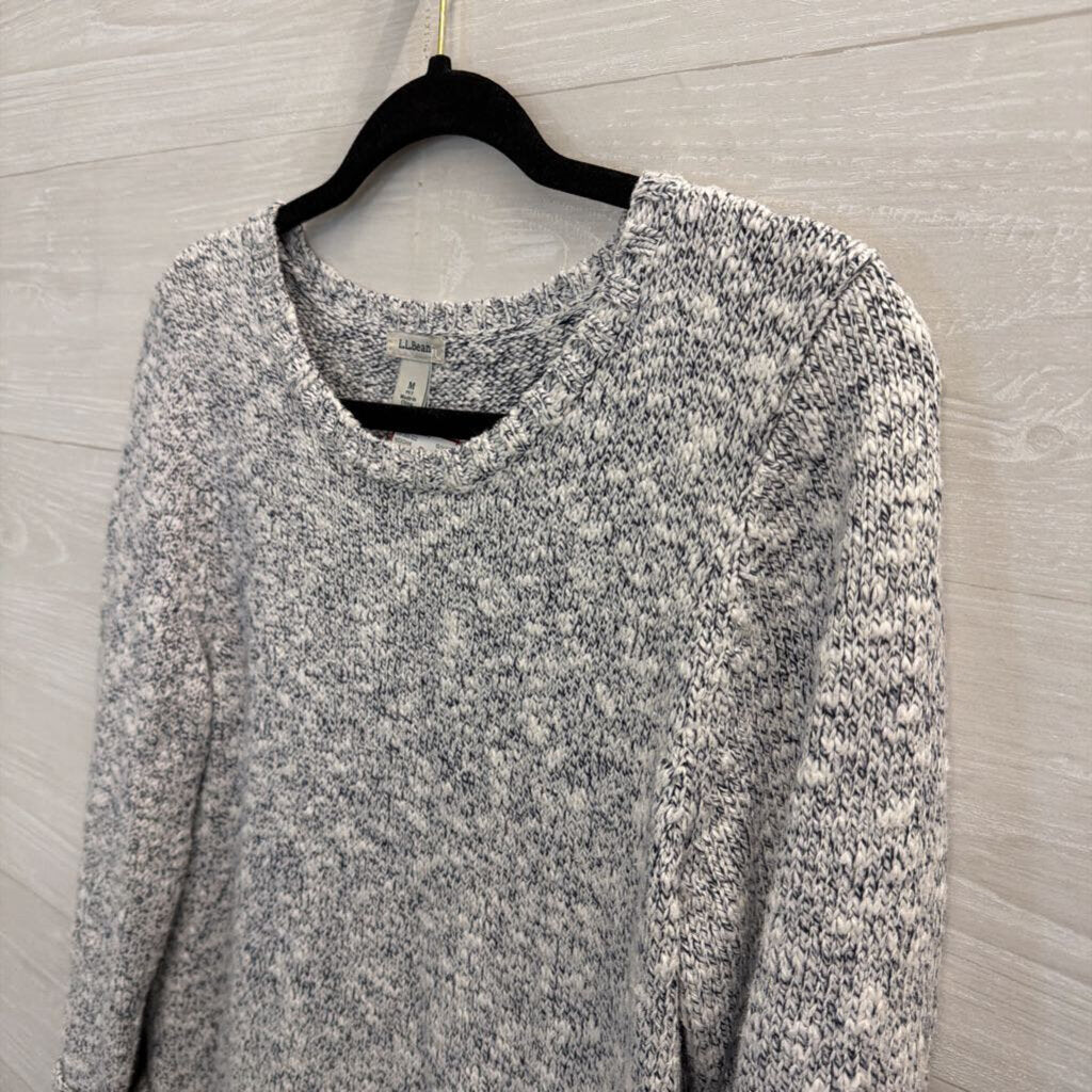 L.L. Bean Grey Knit Marled Sweater Medium Petite