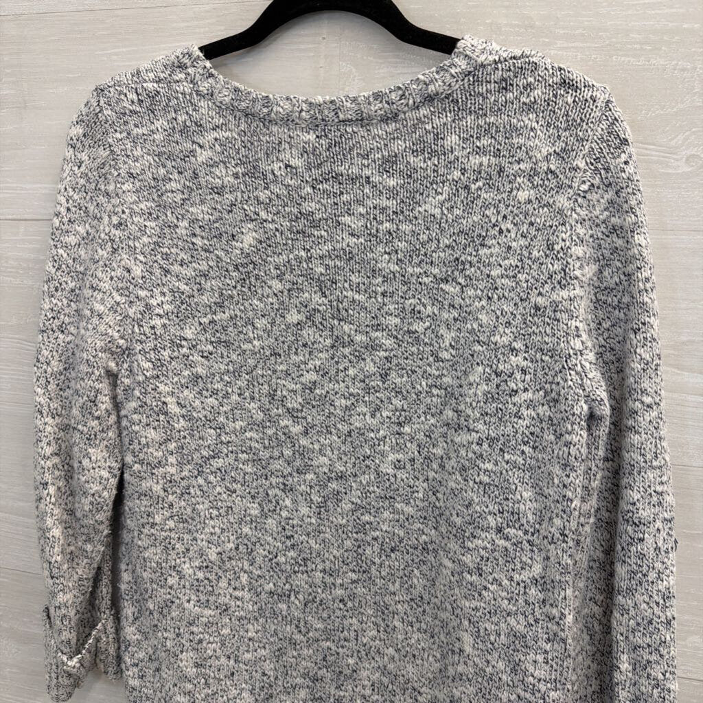 L.L. Bean Grey Knit Marled Sweater Medium Petite