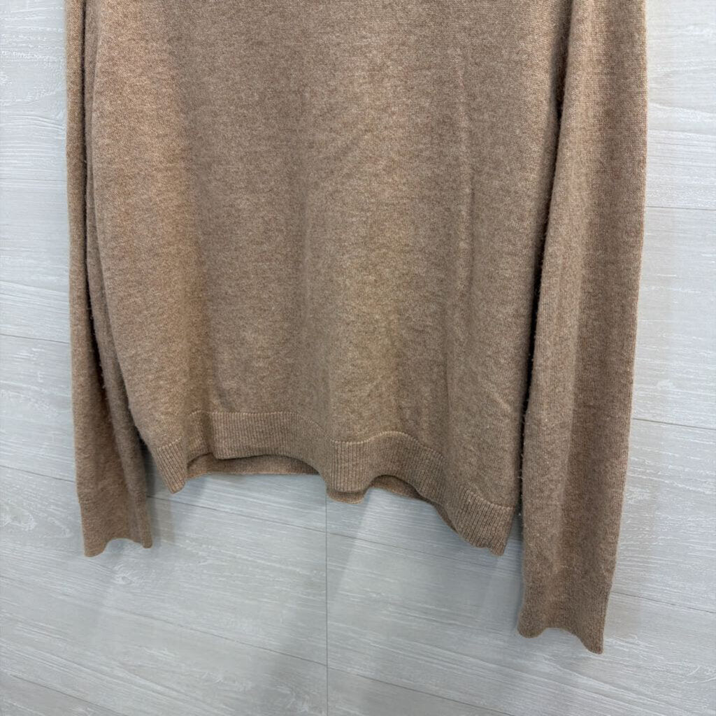 Quince 100% Cashmere V-Neck Beige Sweater Medium