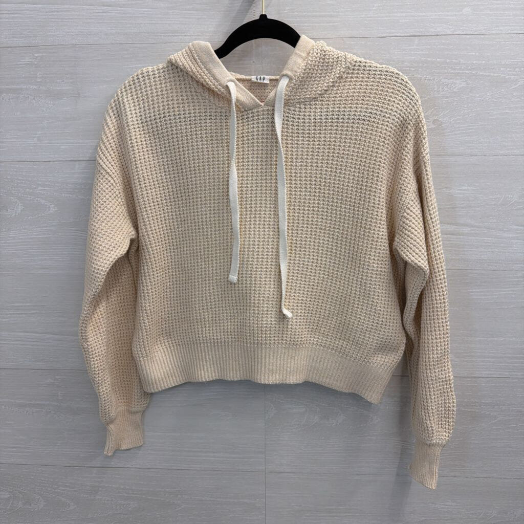 Gap Cream Cropped Hooded Sweater Extra Small