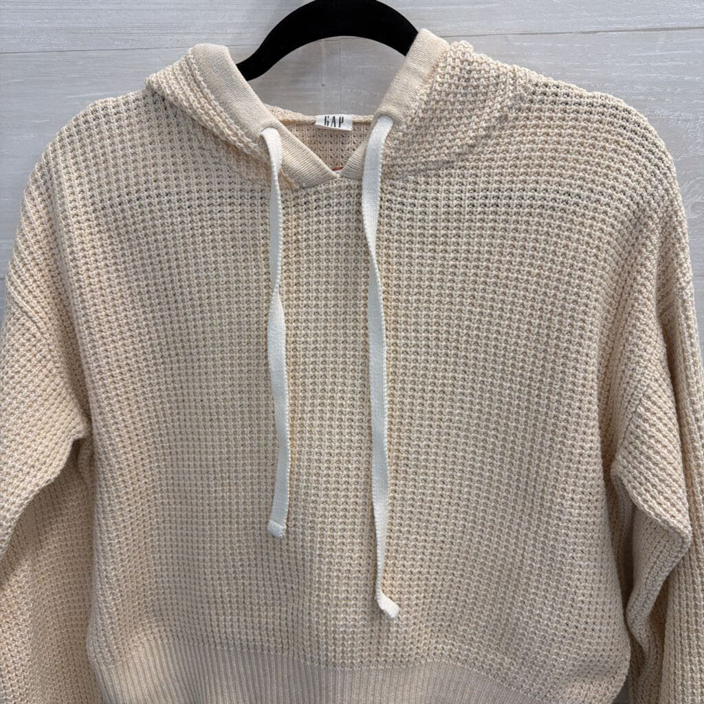 Gap Cream Cropped Hooded Sweater Extra Small