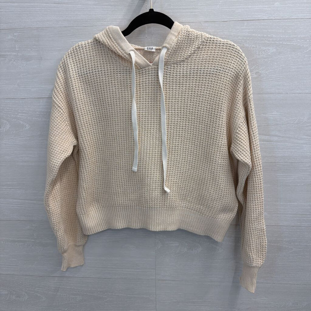 Gap Cream Cropped Hooded Sweater Extra Small