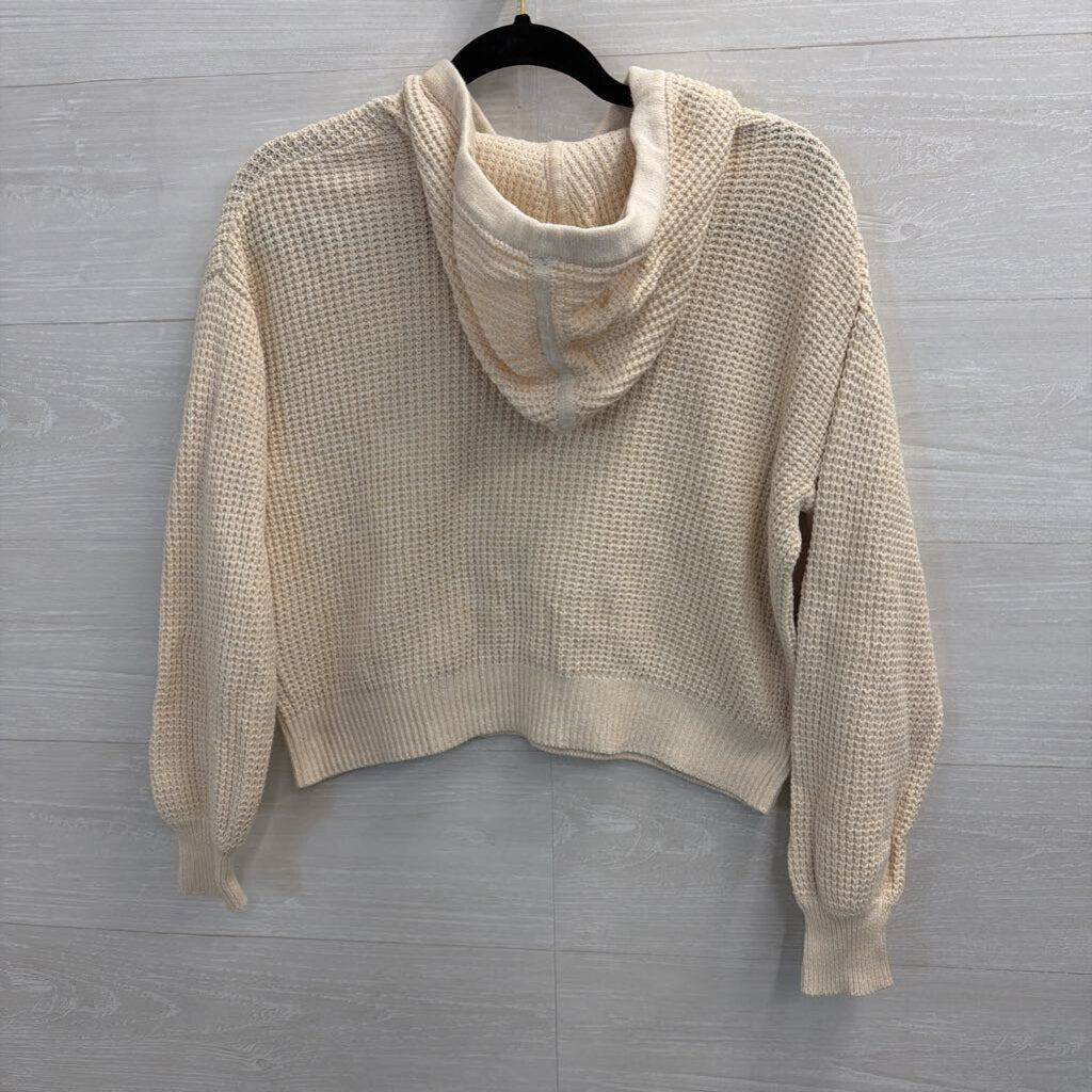Gap Cream Cropped Hooded Sweater Extra Small