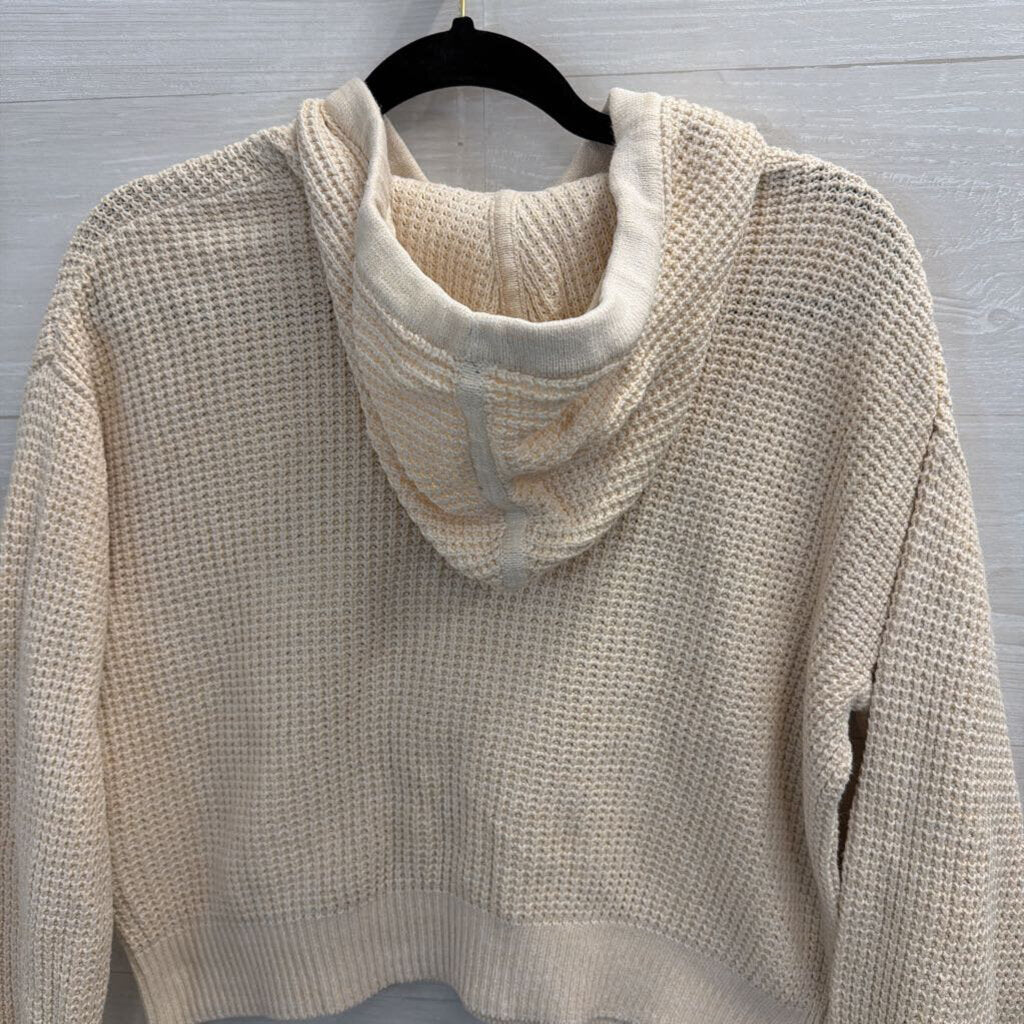 Gap Cream Cropped Hooded Sweater Extra Small