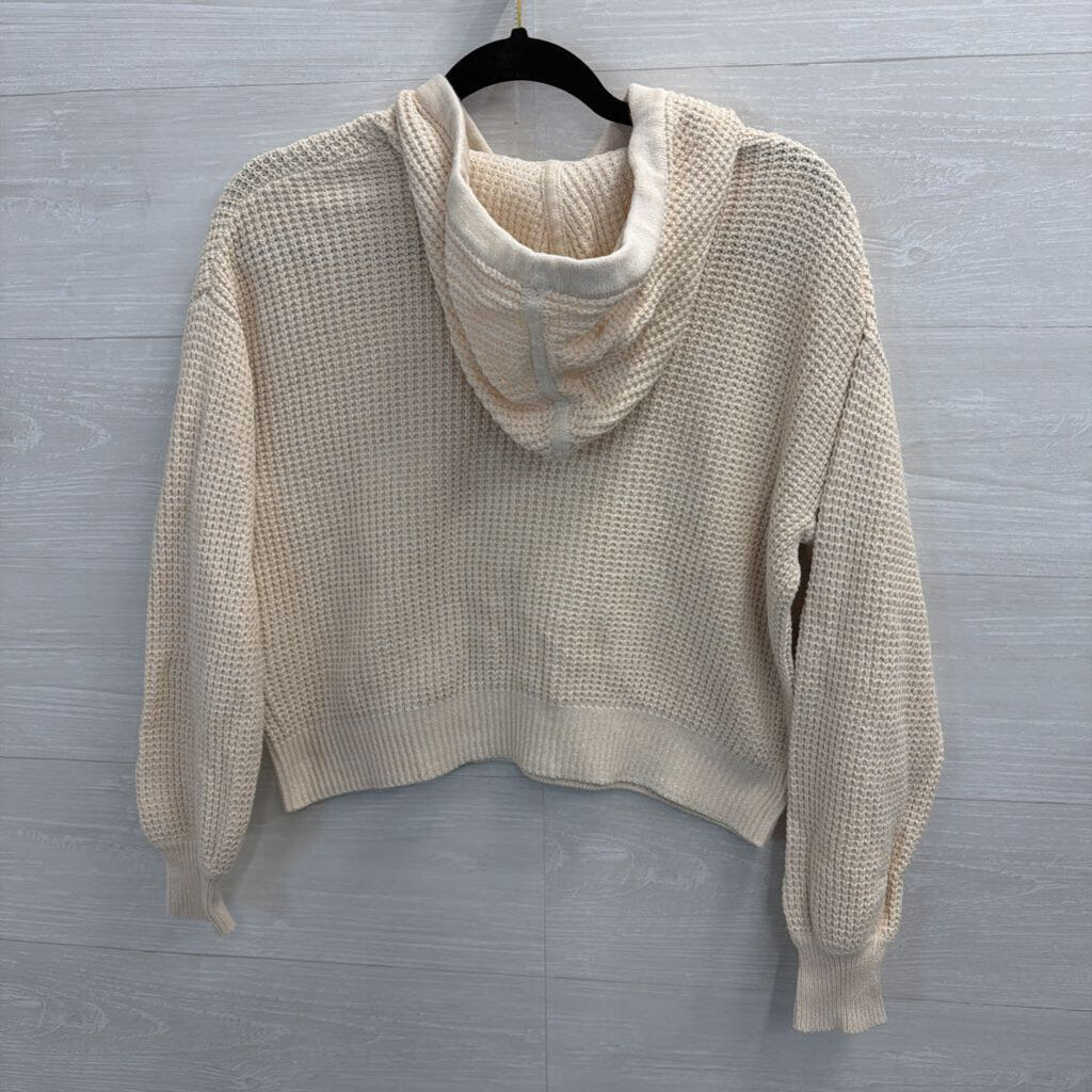 Gap Cream Cropped Hooded Sweater Extra Small