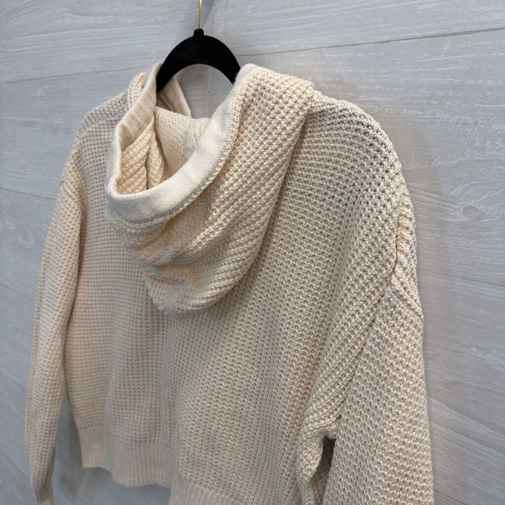 Gap Cream Cropped Hooded Sweater Extra Small