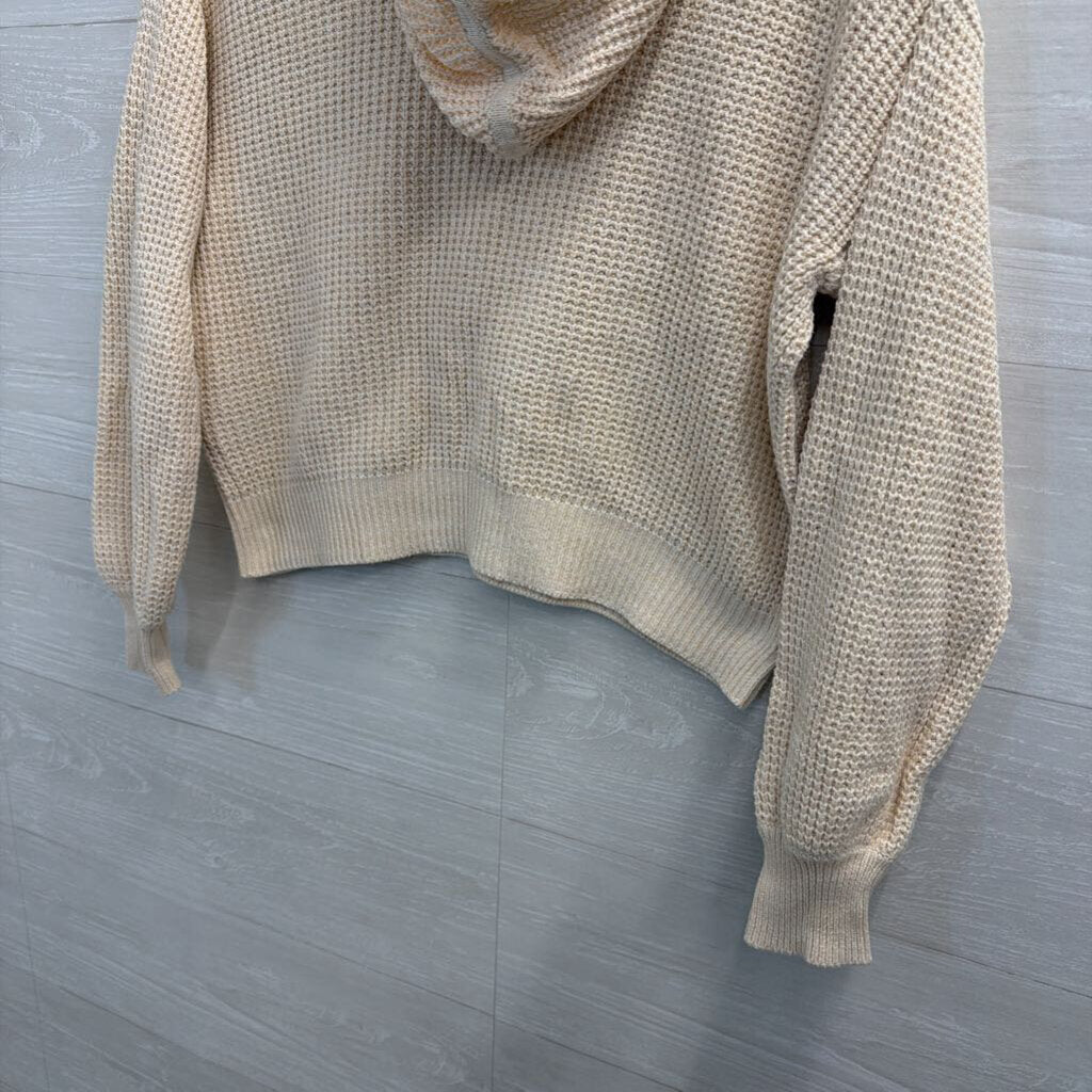 Gap Cream Cropped Hooded Sweater Extra Small