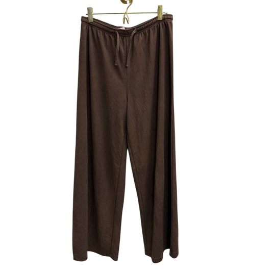 Brown Drawstring Wide Leg Pants Small
