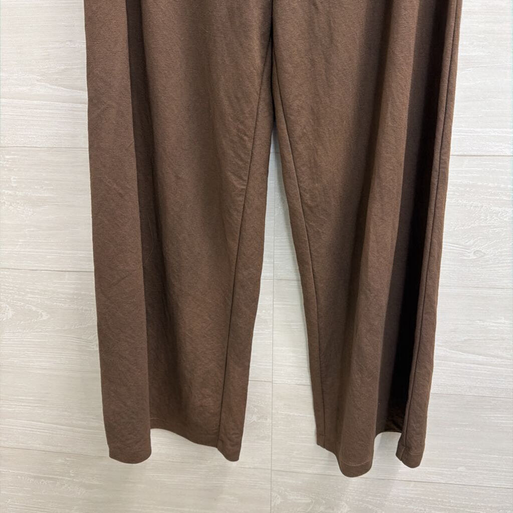 Brown Drawstring Wide Leg Pants Small