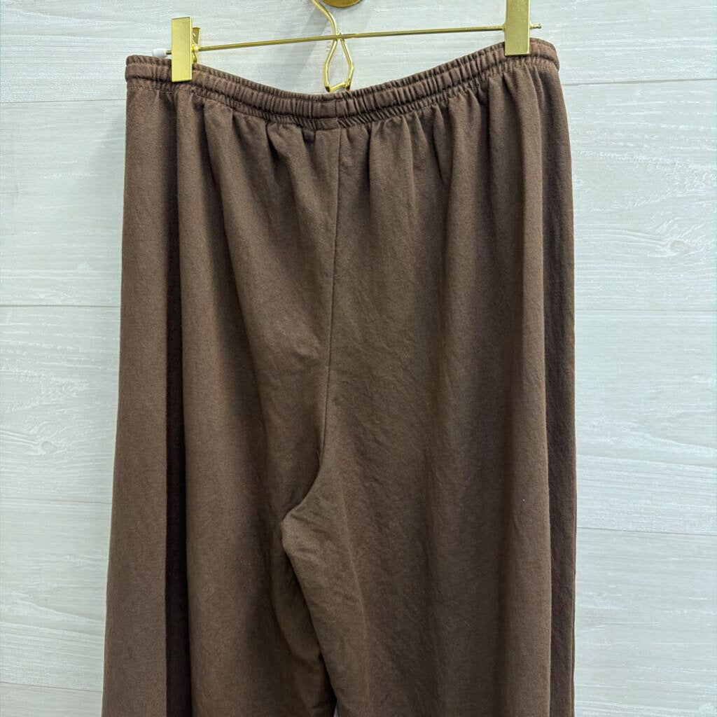 Brown Drawstring Wide Leg Pants Small
