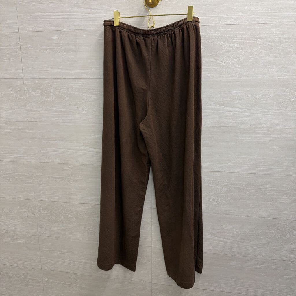 Brown Drawstring Wide Leg Pants Small
