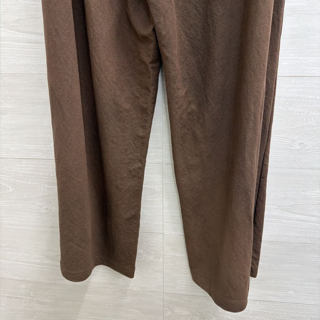Brown Drawstring Wide Leg Pants Small