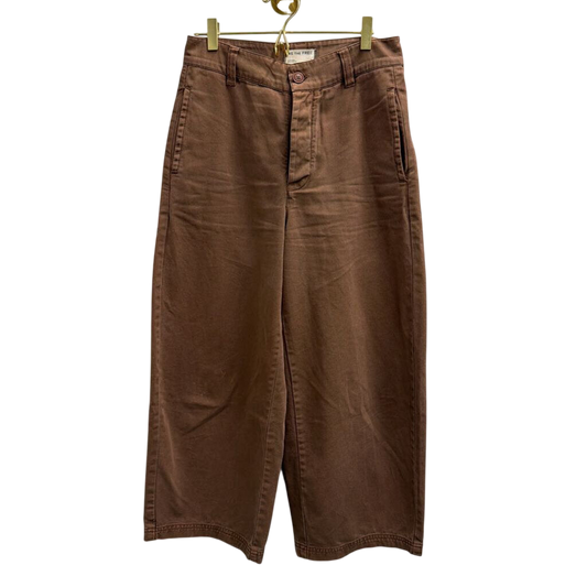 We the Free Brown Pleated Twill Pants 2