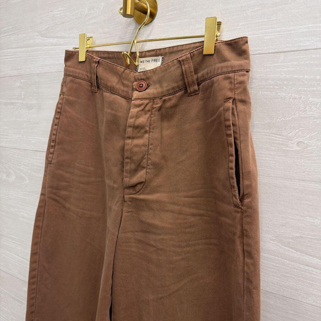 We the Free Brown Pleated Twill Pants 2
