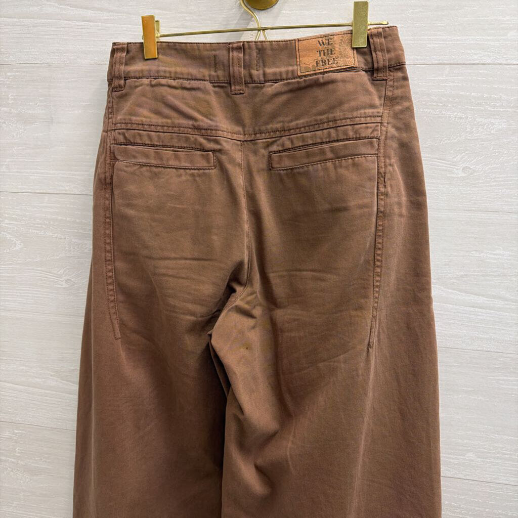 We the Free Brown Pleated Twill Pants 2